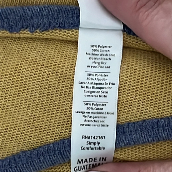 NWTs LuLaRoe yellow with purple trim size medium shirt soft round neck - Picture 5 of 7